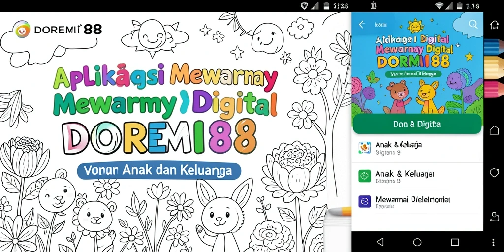 Tampilan antarmuka Mewarnai Digital DOREMI88 yang ceria dan interaktif.