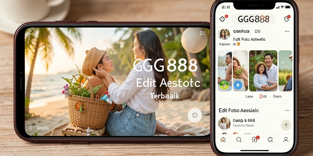 Tampilan antarmuka aplikasi GGG888 untuk Edit Foto Aesthetic.