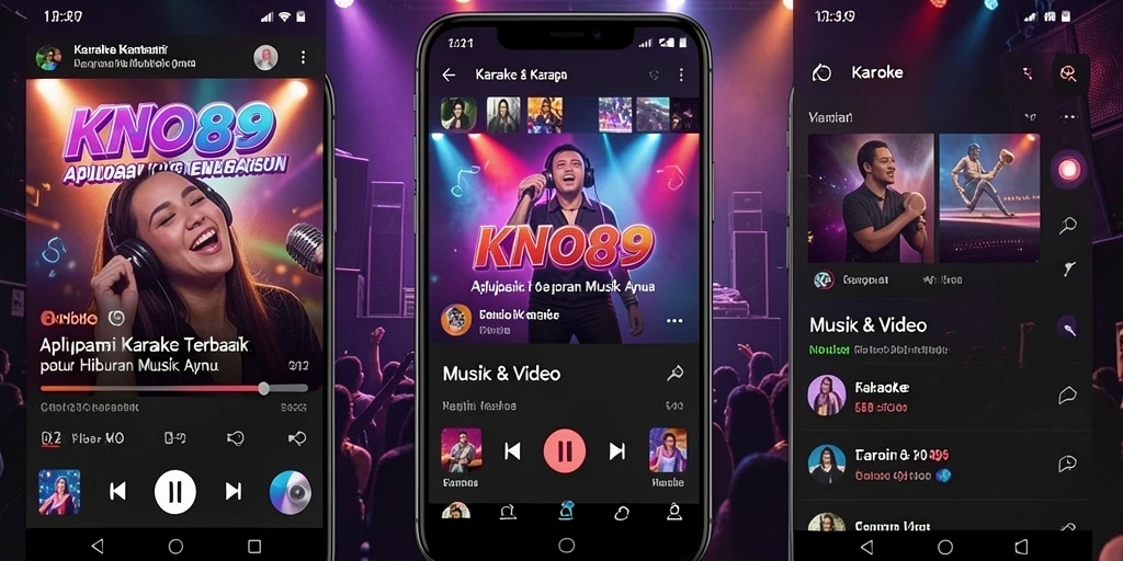 Antarmuka KNO89 yang menarik dan fungsional untuk karaoke.