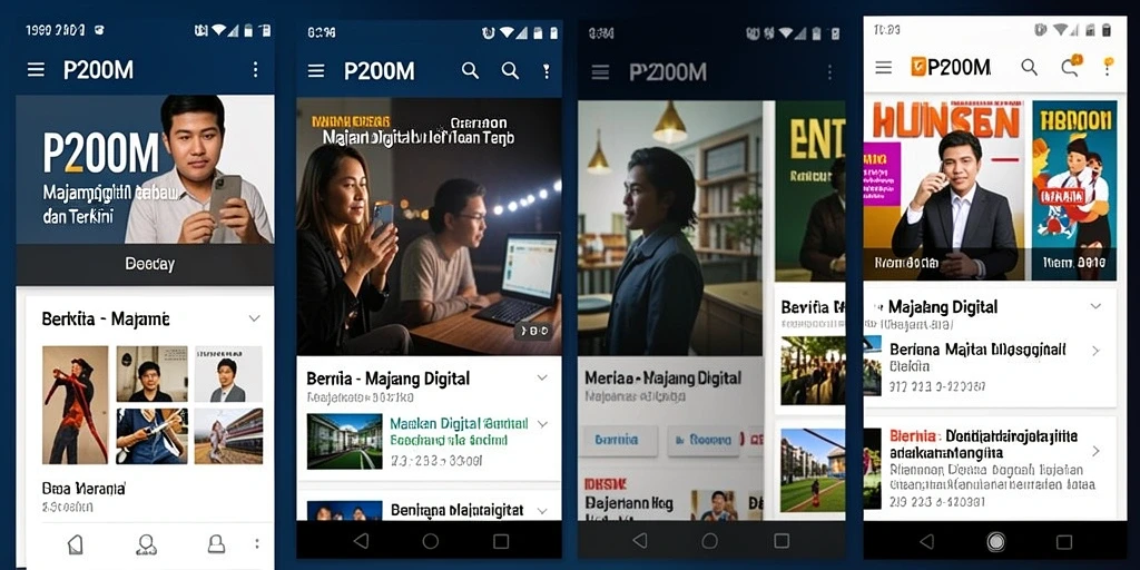 Antarmuka P200M yang menarik dan informatif untuk berita terbaru.