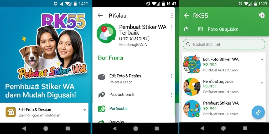 Antarmuka RK55 yang intuitif untuk membuat stiker WA.