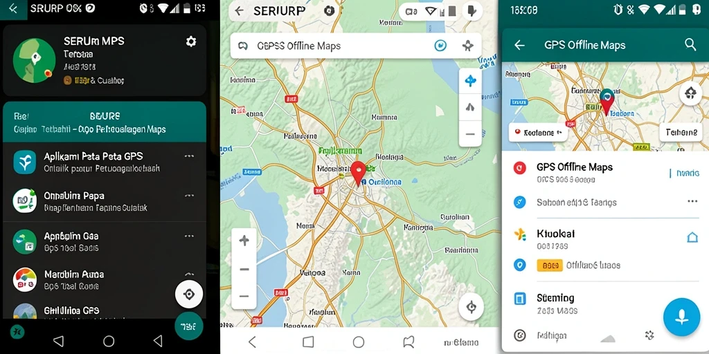 Antarmuka aplikasi SERURP dengan peta GPS Offline yang informatif.
