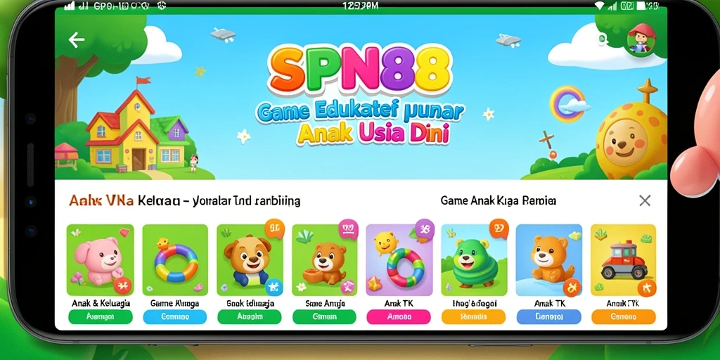 Tampilan antarmuka SPN88 yang menarik untuk anak-anak.