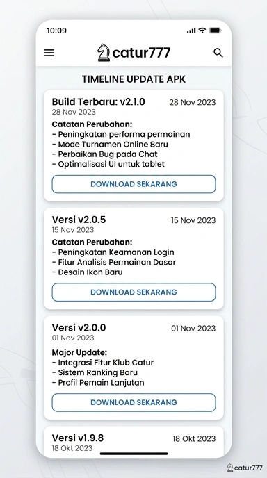 Riwayat Versi catur777 untuk Pengguna Android